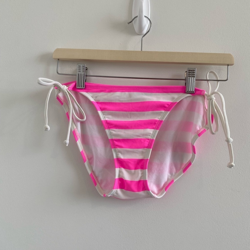 Old Navy Pink & White Striped Bikini Bottom Size M New Without Tag